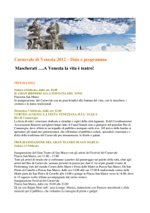 Carnevale di Venezia 2012 – Date e programma Mascherati ….A