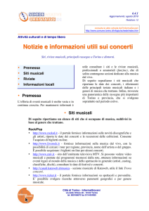 Notizie e informazioni utili sui concerti