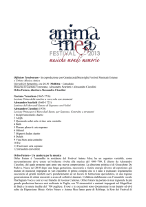 Festival Anima Mea – Calendario con dettagli