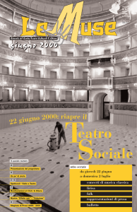 giovedì 22 giugno ore 21.00 - Il Centro Servizi Culturali Santa Chiara