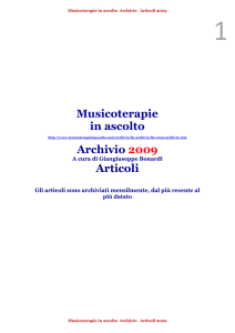 Musicoterapie in ascolto Archivio 2009 Articoli