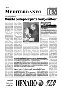 Musiche per la pace: parte da Algeri il tour