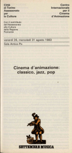 Cinema d`animazione: classico, jazz, pop