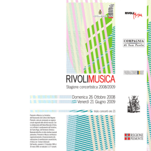 Rivolimusica 2008/2009 - Istituto Musicale Rivoli