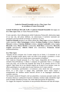 Ludovico Einaudi Ensemble con In a Time Lapse Tour in cartellone