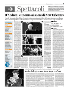 D`Andrea: «Ritorno ai suoni di New Orleans»