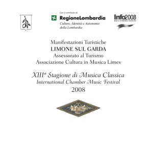 2008 - XIIIª EDIZIONE - Associazione Cultura in Musica Limes