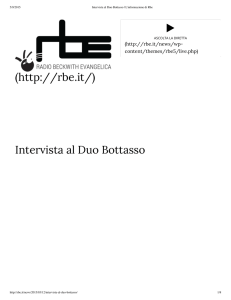 Intervista al Duo Bottasso | L`informazione di Rbe