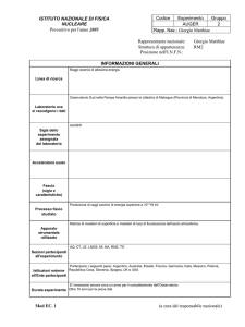 ISTITUTO NAZIONALE DI FISICA NUCLEARE Preventivo