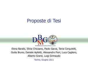 Proposte di Tesi - DataBase and Data Mining Group