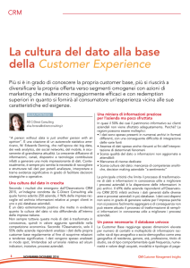 La cultura del dato alla base della Customer Experience - C
