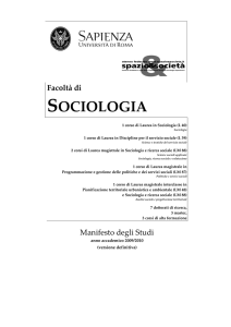 sociologia - Dipartimento di Scienze Sociali ed Economiche
