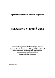 relazione assr 2013 - Agenzia sanitaria e sociale regionale