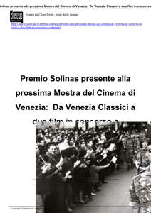 Premio Solinas presente alla prossima Mostra del - Close