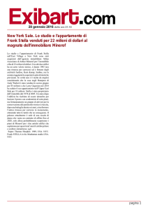 New York Sale. Lo studio e l`appartamento di Frank Stella venduti