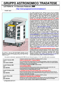 Lettera n. 114 - Gruppo Astronomico Tradatese