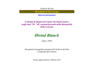 Øivind Blunck - Ricordando il Trio Lescano