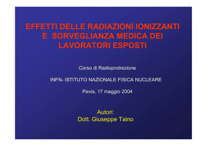 effetti delle radiazioni ionizzanti e sorveglianza medica dei lavoratori