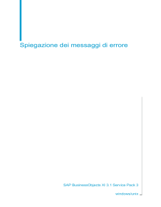 Messaggi di errore relativi all`installazione di UNIX