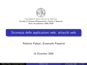 Sicurezza delle applicazioni web: attacchi web
