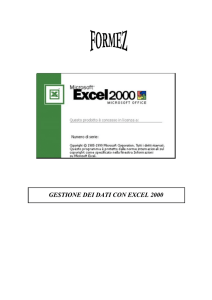 GESTIONE DEI DATI CON EXCEL 2000