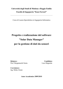 Solar Data Manager - DBGroup - Università degli Studi di Modena e