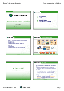 Sistemi Informativi Geografici Anno accademico 2009