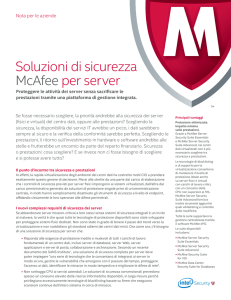Soluzioni di sicurezza McAfee per server