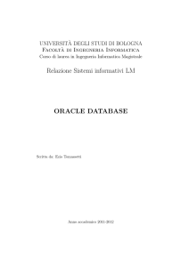 Relazione Sistemi informativi LM ORACLE DATABASE