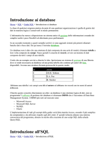 guida al linguaggio sql