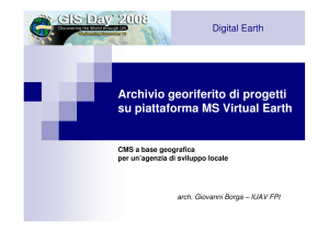 Archivio georiferito di progetti su piattaforma MS Virtual Earth