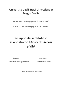 Sviluppo di un database aziendale con Microsoft Access e VBA