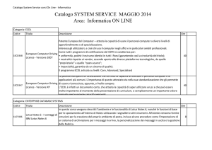 Catalogo SYSTEM SERVICE MAGGIO 2014 Area: Informatica ON