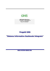 Progetti GNS “Sistema Informativo Gestionale
