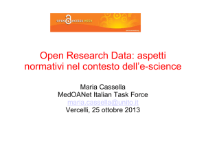 Open Research Data: aspetti normativi nel contesto dell`e