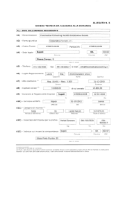 ALLEGATO N. 5 SCHEDA TECNICA DA ALLEGARE ALLA