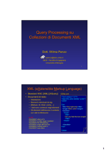 Query Processing su Collezioni di Documenti XML