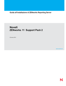 Guida all`installazione di ZENworks 11 SP2 Reporting Server.