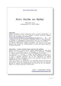 Mini Guida a MySQL