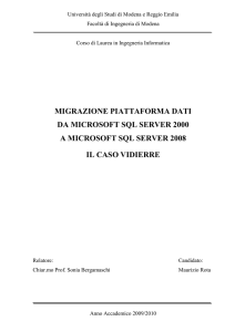 Migrazione piattaforma dati da MS SQL Server 2000 a MS SQL