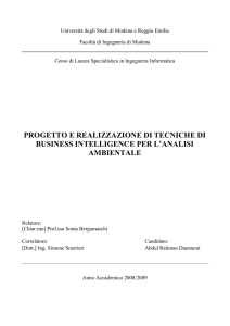 "Progetto e Realizzazione di tecniche di