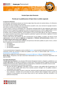Portale Open data Piemonte Portale per la pubblicazione di Open