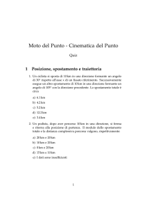 Moto del Punto - Cinematica del Punto