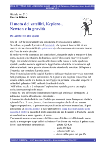 I Satelliti , Keplero e Newton