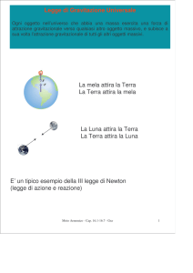 Legge di Gravitazione Universale La mela attira la Terra La Terra