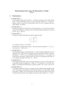 Esercitazioni del corso di Meccanica e Onde 1 Cinematica