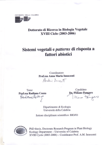 Dottorato di Ricerca in Biologia Vegetale