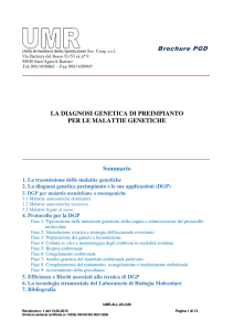 Brochure PGD LA DIAGNOSI GENETICA DI PREIMPIANTO PER LE