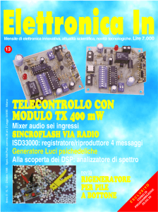 TELECONTROLLO CON MODULO TX 400 mW