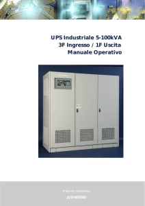 UPS Industriale 5-100kVA 3F Ingresso / 1F Uscita Manuale Operativo
